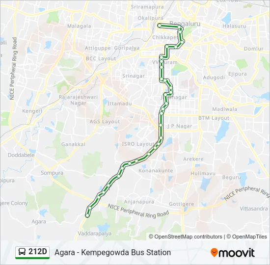212D Bus Line Map