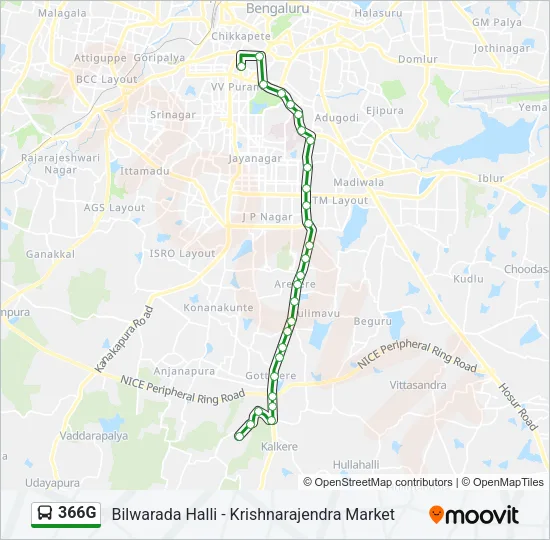366G Bus Line Map