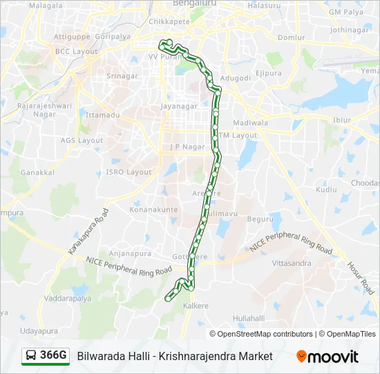 366G Bus Line Map