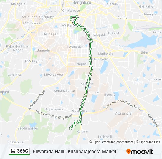 366G bus Line Map