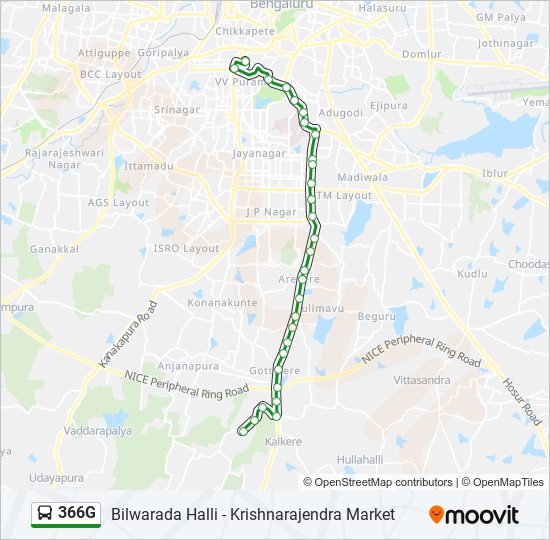 366G bus Line Map