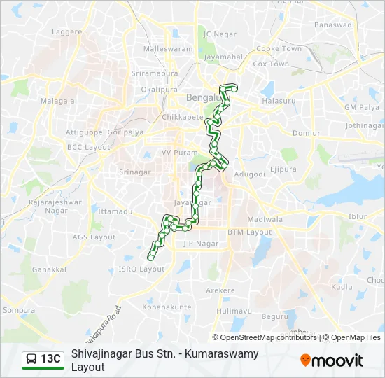 13C Bus Line Map