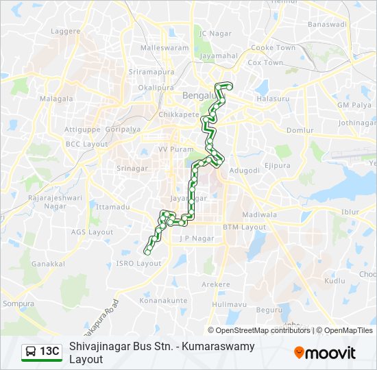 13c Route: Schedules, Stops & Maps - Kumaraswamy Layout (Updated)