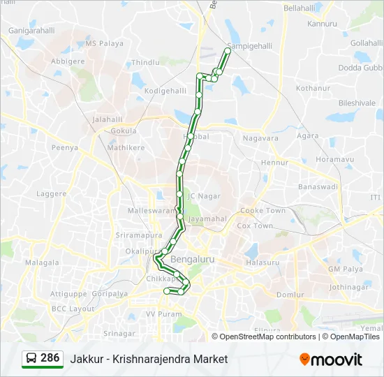 286 Bus Line Map