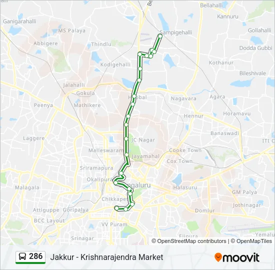 286 Bus Line Map