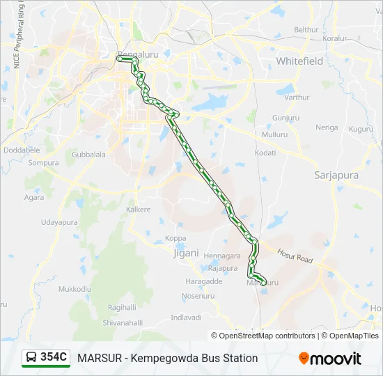354C Bus Line Map