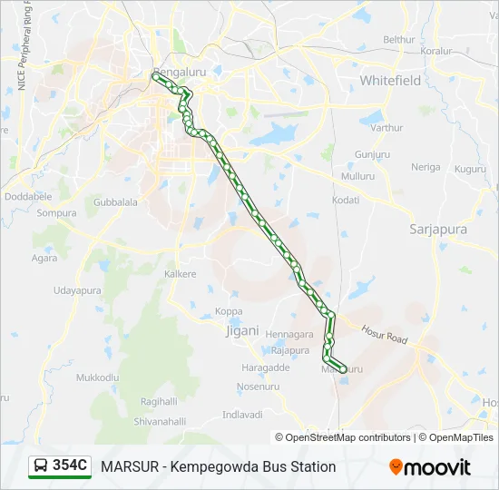 354C Bus Line Map