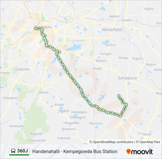 360J Bus Line Map