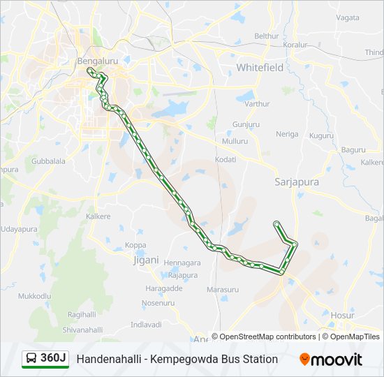 360J Bus Line Map