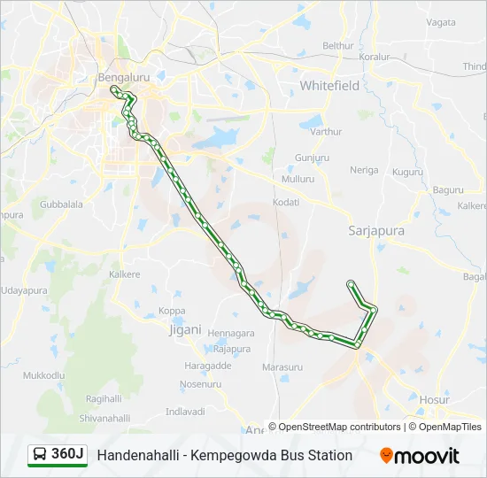 360J Bus Line Map