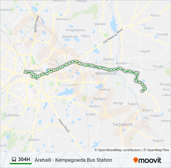 304H bus Line Map