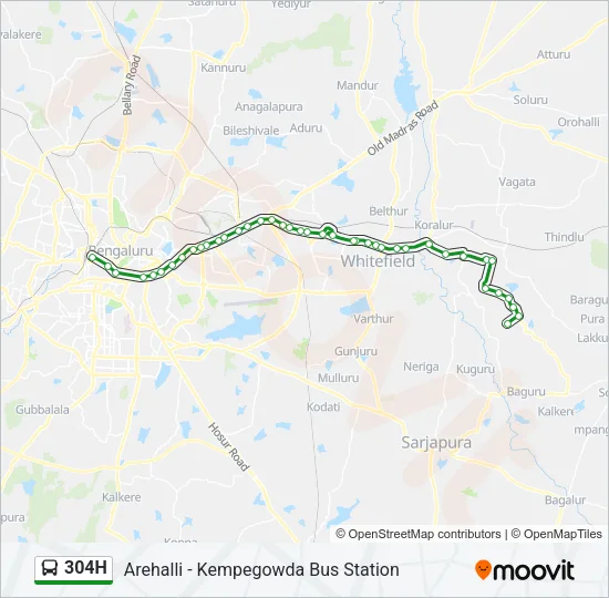 304H Bus Line Map