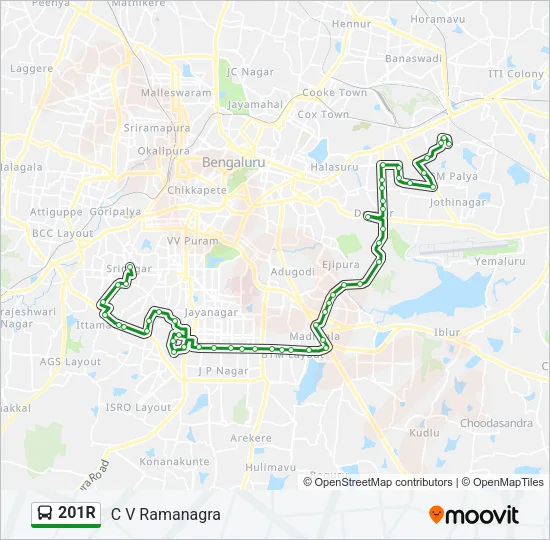 201R Bus Line Map