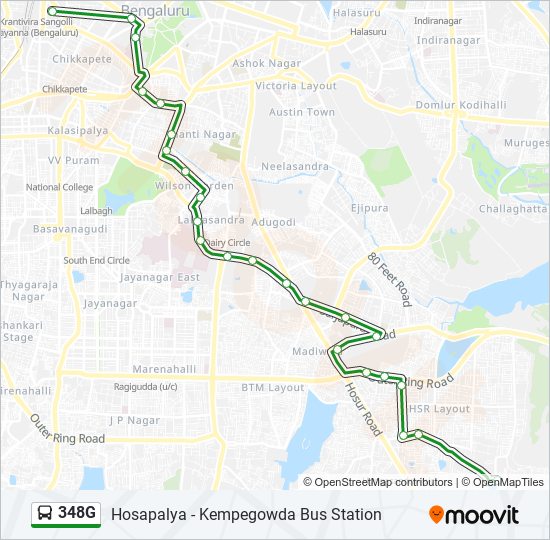 348G bus Line Map