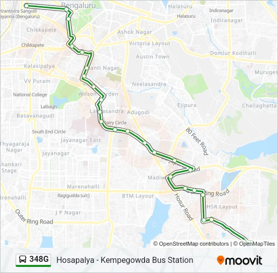 348G Bus Line Map