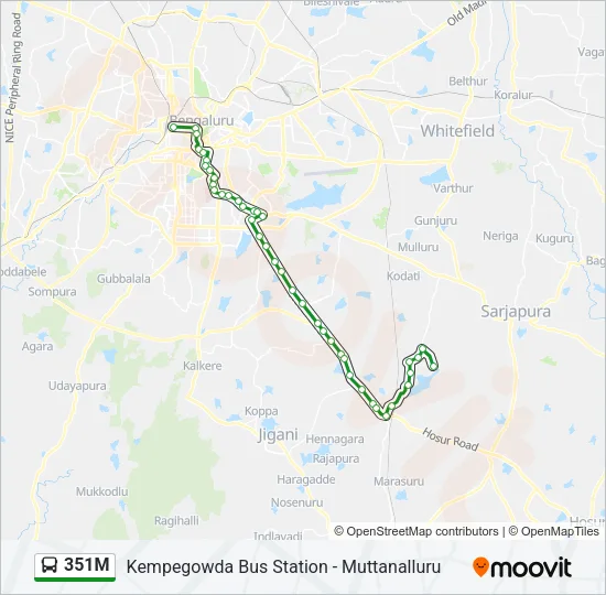 351M Bus Line Map