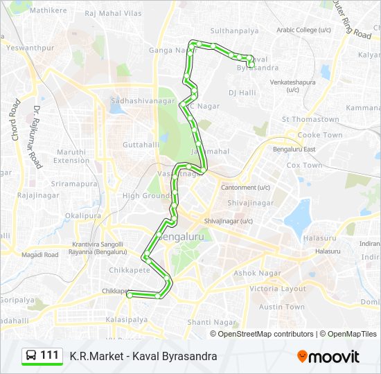 111 bus Line Map