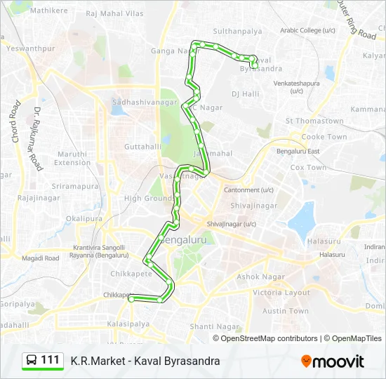 111 Bus Line Map