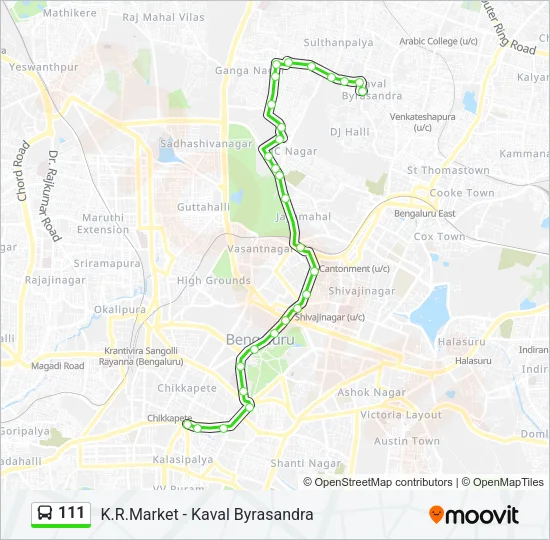 111 Bus Line Map