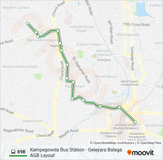 89B Bus Line Map