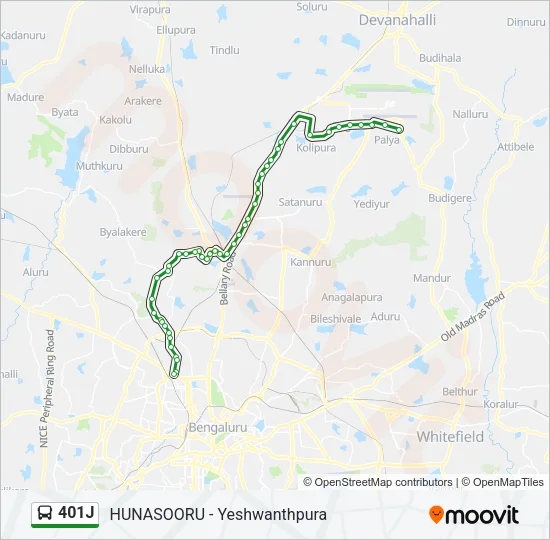 401J Bus Line Map