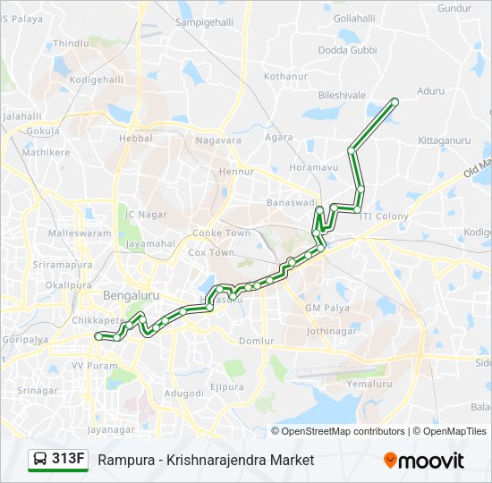 313F bus Line Map