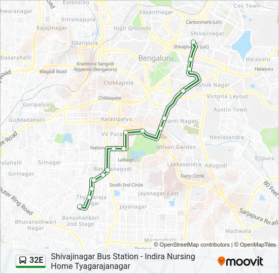 32E Bus Line Map