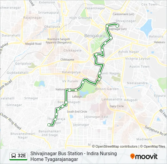 32E Bus Line Map