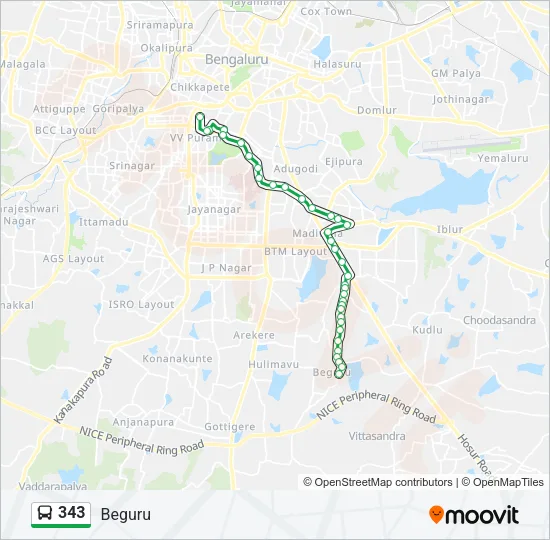 343 Bus Line Map