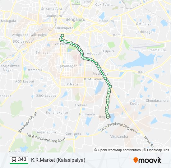 343 bus Line Map