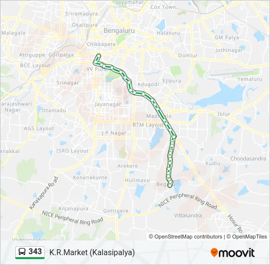 343 Bus Line Map