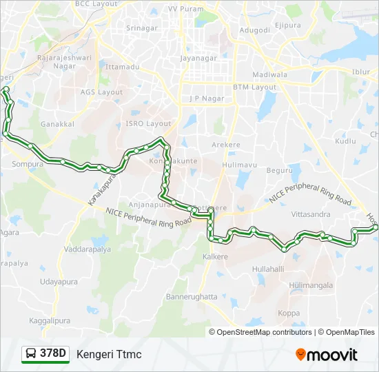 378D Bus Line Map