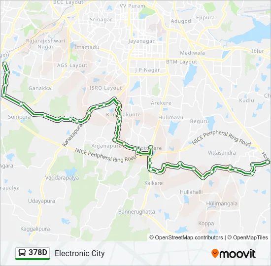 378D Bus Line Map