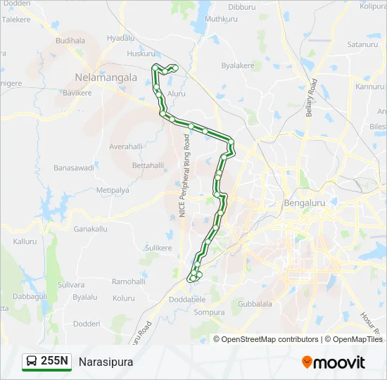 255N Bus Line Map