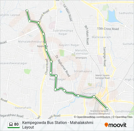 80 Bus Line Map