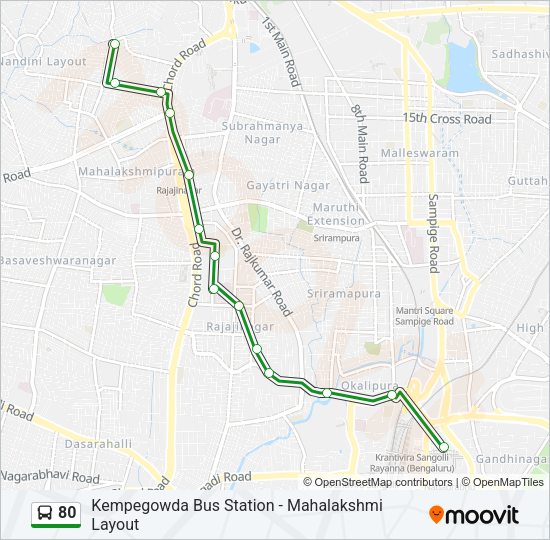 80 bus Line Map