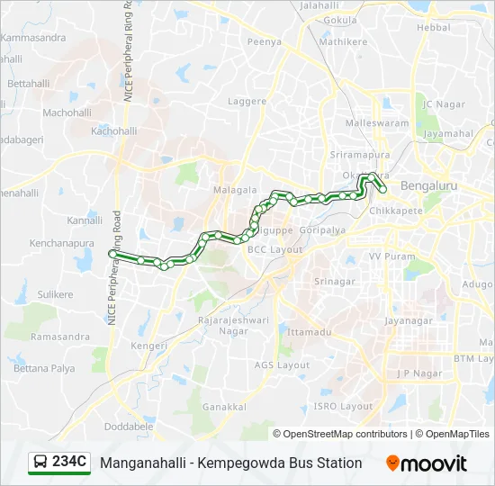 234C Bus Line Map
