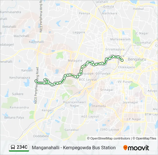 234C Bus Line Map