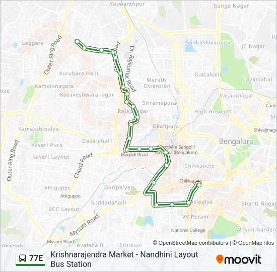 77E Bus Line Map