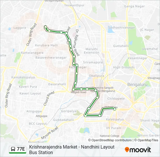 77E Bus Line Map