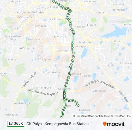 365K Bus Line Map
