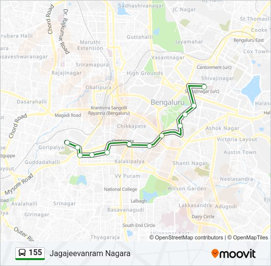 155 Bus Line Map