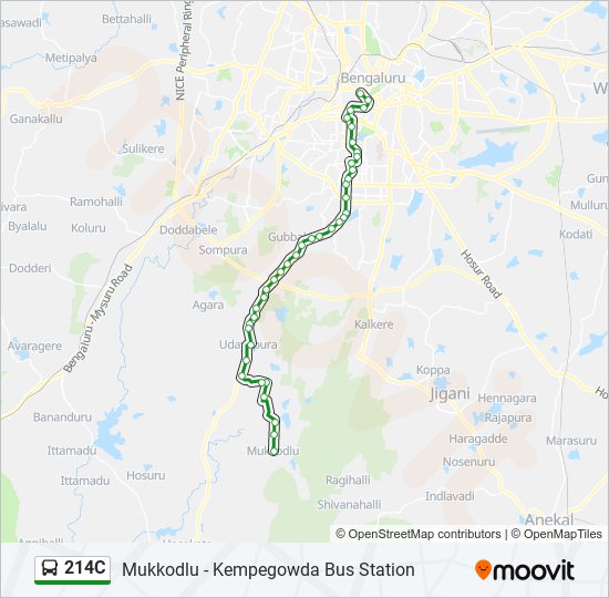 214C bus Line Map