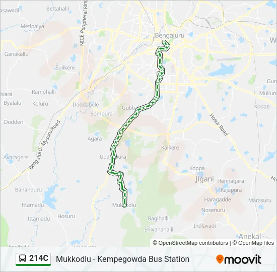 214C Bus Line Map