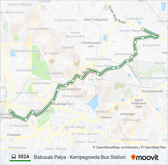 302A bus Line Map