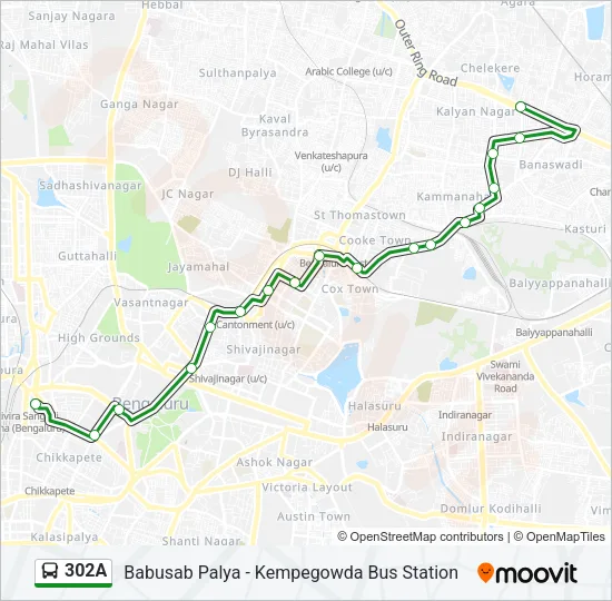 302A Bus Line Map
