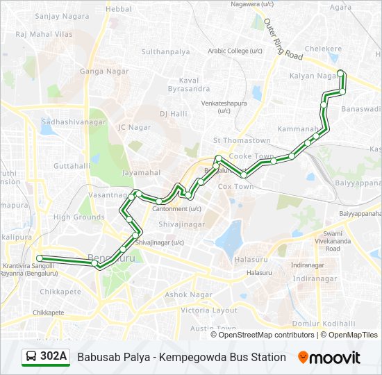302A Bus Line Map