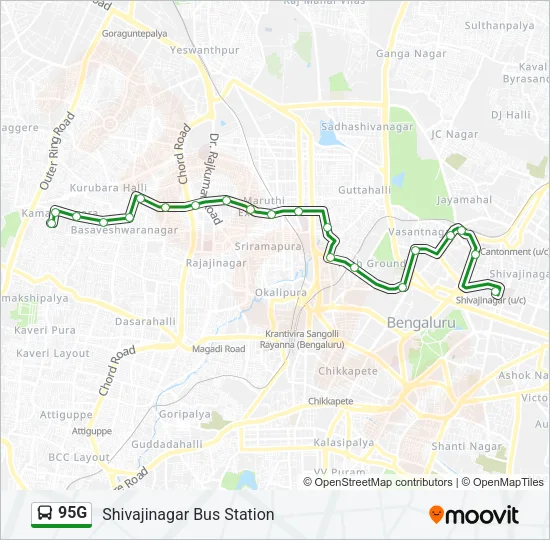 95G Bus Line Map