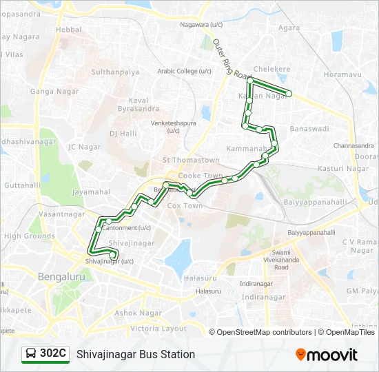 302C Bus Line Map