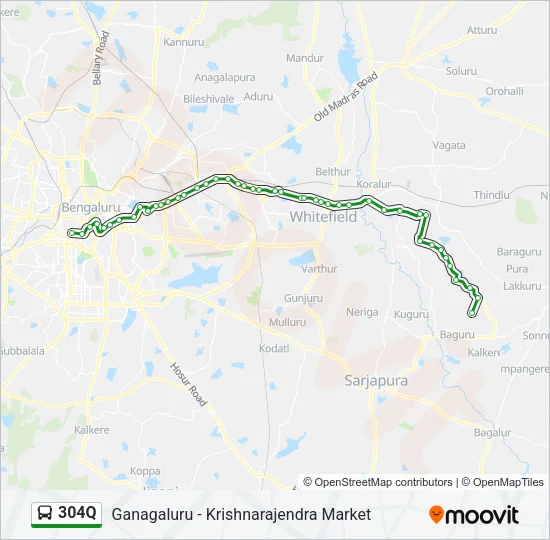 304Q Bus Line Map